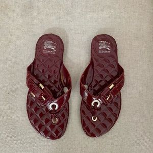 Burberry sandals patent leather red/burgundy 36sz